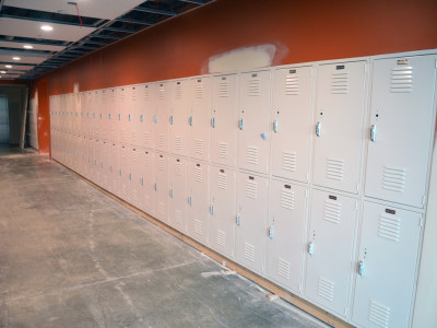 Construction of Missoula College's new building's lockers in the September 2016.